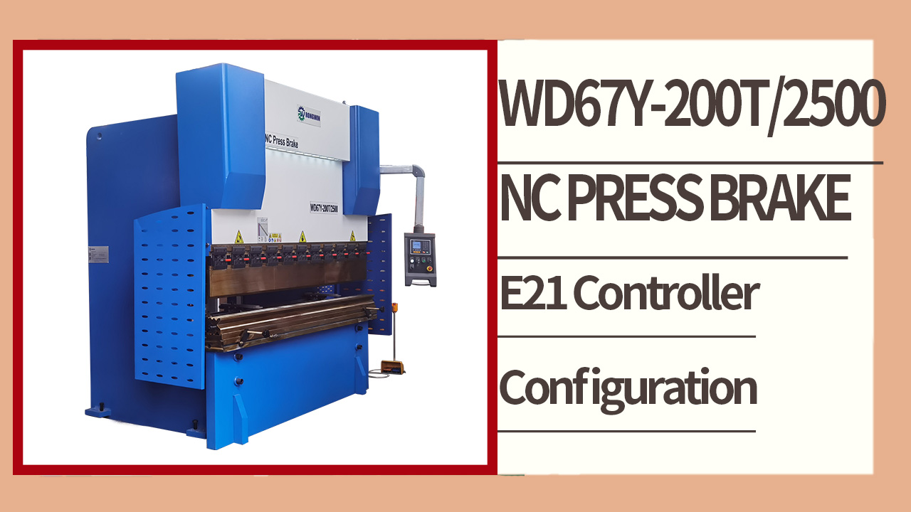 RONGWIN mostra as configurações de prensa dobradeira WD67Y 200T/2500 NC mais vendidas e de baixo preço